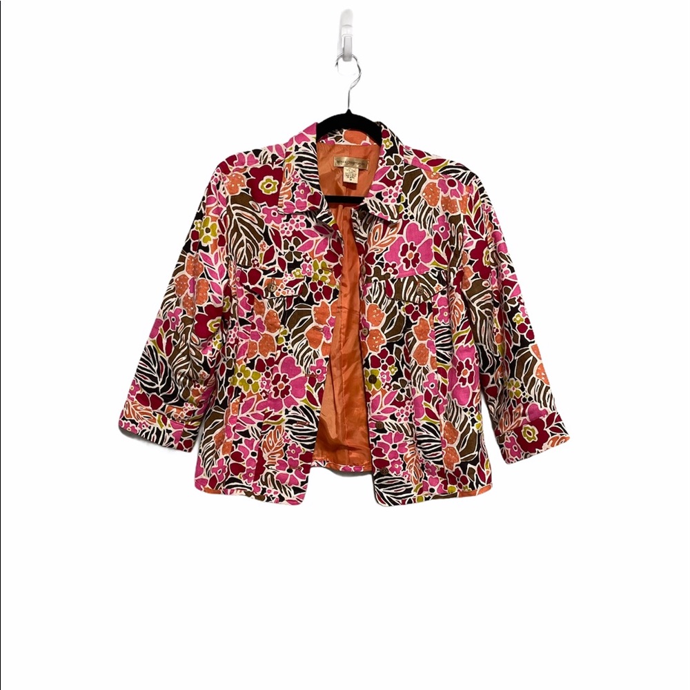 Vintage Floral Linen Jacket